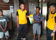 Polres Touna Berikan Sembako Kepada Warga Yang Kurang Mampu