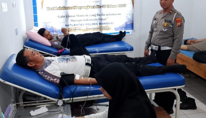 Sambut HUT Lantas ke-70, Satlantas Polres Banggai Gelar Donor Darah