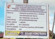 Kontraktor CV. Assaby Konstruksi Bangun Peningkatan Jalan Ruas Desa Baulu-Bangkagi Togean Rp14 M Diduga Mark-Up, Sisa Sewa Damp Truck Rp35 Juta dan Upah Pekerja Rp100 Juta Tidak Dibayarkan, Akhirnya Kajari Touna Angkat Bicara