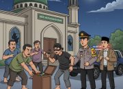 Seorang Pria Diamankan Warga Diduga Mencoba Curi Kotak Amal di Masjid Nurul Huda
