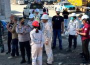 Polres Morowali Olah TKP Kebakaran Menara Scrubber PT SLNC