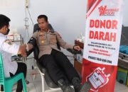 Semarakkan HUT ke-74 Humas Polri, Polres Touna Gelar Donor Darah