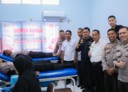 Sambut HUT ke-74 Humas Polri, Aparat Polres Banggai bersama Awak Media Donor Darah