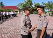 Wakapolres Touna Pimpin Upacara Kenaikan Pangkat Anggotanya